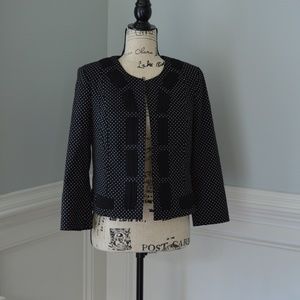 Dot Blazer Black and White CAbi Size 6 EUC